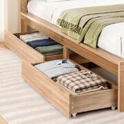 Under Bed Storage Drawers Wheels Wooden 2pk | EXTG