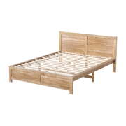 OATMEAL Acacia Wood Bed Frame – Double Size, Sturdy & Stylish