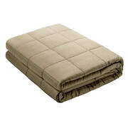 Giselle Bedding 9KG Cotton Gravity Weighted Blanket Deep Relax Calm Adult Brown