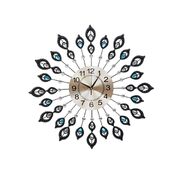 Large Modern 3D Crystal Wall Clock Luxury Art Silent Round Dial Home Decor