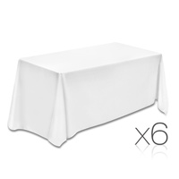 Set of 6 Table Cloths - White 137 x 244