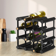 Wine Rack 12 Bottle Black