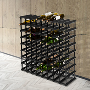 72 Bottle Timber Wine Rack Wooden Storage Wall Racks Holders Cellar Black