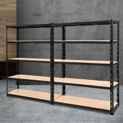 Giantz 2.4Mx1.8M Garage Shelving Warehouse Rack Pallet Racking Storage Steel Black