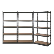 3X1.8M 5-Shelves Steel Warehouse Shelving Racking Garage Storage Rack Grey