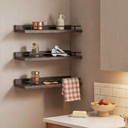 Floating Wall Shelves Set 3 Paulownia Wood | EXTG