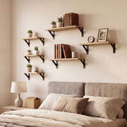 Floating Wall Shelves 6-Piece Paulownia Set | EXTG