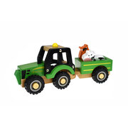 WOODEN TRACTOR WITH ANIMAL
