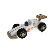 KD WOODEN RACING CAR WHITE