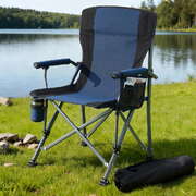 Folding Camping Chair Portable Outdoor Seat 120kg Beach Fishing Navy