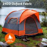 Camping Tent 6 Person Orange 250x250x200cm