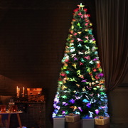 Jingle Jollys Christmas Tree 2.1M 7Ft Led Multi Colour Lights Optic Fibre
