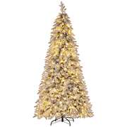 Christmas Tree 2.1m Flocking Pencil Tree LED Xmas 860 Tips White