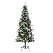 Christmas Tree 190cm Pine Cones LED Flocking Xmas Tree 680 Tips