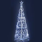 Jingle Jollys 1.85M LED Christmas Tree Lights Xmas 322 LED Cold White Optic Fiber