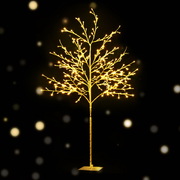 Jingle Jollys 1.5M LED Christmas Branch Tree 304 LED Xmas Warm White Optic Fiber