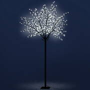 Jingle Jollys 2.5M LED Christmas Blossom Tree 600 LED Optic Fiber Cold White