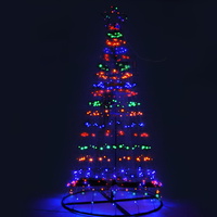 Jingle Jollys 2.1M Christmas Tree LED Lights Xmas Fibre Optic Solar Powered Multi Colour Bonus Bag