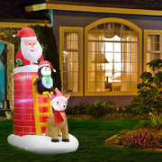 Jingle Jollys 2.4M Christmas Inflatable Santa on Chimney Decorations Outdoor LED