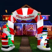 Jingle Jollys 3M Christmas Inflatable Archway with Santa Xmas Decor LED