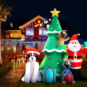 Jingle Jollys Christmas Tree 3M Inflatable Santa Lights Outdoor Decorations