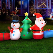 Jingle Jollys Christmas Tree 2.7M Inflatable Snowman Lights Outdoor Decorations