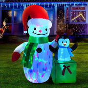 Jingle Jollys Christmas 2.4M,Inflatable Snowman LED Lights Outdoor Decorations