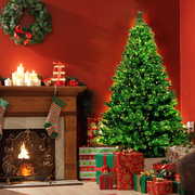 Pre-Lit Christmas Tree 2.1M 7Ft Xmas Home Garden Decor Warm LED Lights
