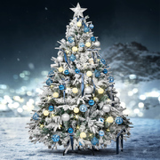  Christmas Tree 2.1M 7Ft Fairy Lights Snow Flocked Xmas Ornaments Decor