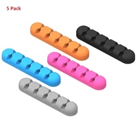 5 x Smart Cords & Cables Organiser Management Desktop Cable Clip Systems