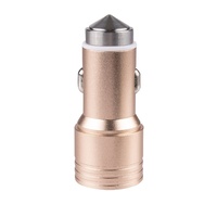 2 USB Ports 5V 2.1A Car Charger with Safety Hammer Function (Gold)