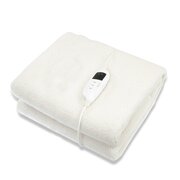 Heated Electric Blanket Fitted Fleece Underlay Throw Single