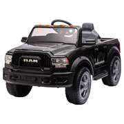 RAM Electric Ride On Car in Black with Realistic Features for Kids
