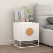 White Bedside Table with 2 Convenient Drawers