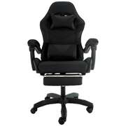 Cueva Reclining High Back Gaming Office Chair Black with Retractable Footrest