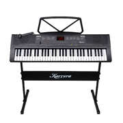 61-Key Electronic Piano Keyboard 75cm Stand Included Black