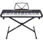 61-Key Electronic Keyboard with LCD Display and Touch Response in Black CHJ-291