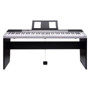 Karrera 88 Keys Electronic Keyboard Piano with Stand Silver