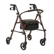 Foldable 4-Wheel Steel Frame Rollator Walker Mobility Aid