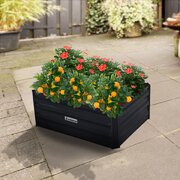 Garden Bed 80 x 60 x 30cm Galvanized Steel - Black