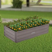 Garden Bed 120 x 60 x 30cm Galvanized Steel - Grey