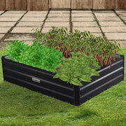 Garden Bed 120 x 90 x 30cm Galvanized Steel - Black