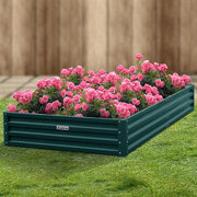 Garden Bed 240 x 120 x 30cm Galvanized Steel - Green