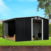 Garden Shed with Semi-Closed Storage 8*8FT - Black