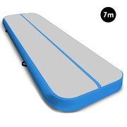 7m Tumbling Mat Gymnastics Exercise 20cm Air Track Grey Blue