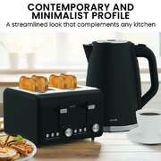4 Slice Toaster Kettle Bundle Silver 22x17x24.5cm