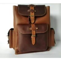 Unisex Leather Backpack - Brown