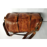 Crafted Bosski Leather Bag Travel Duffel - Brown