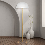 Metal Floor Lamp with White Acrylic Shade by Sarantino