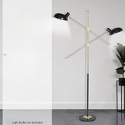 Adjustable Two Light Lamp Black and Gold Finish